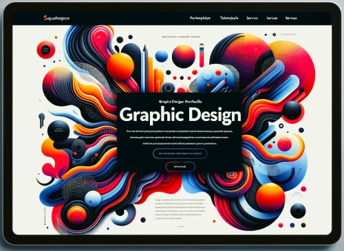 Squarespace Templates for Creative Professionals - Cartoon of an eye-catching Squarespace template tailored for graphic designers
