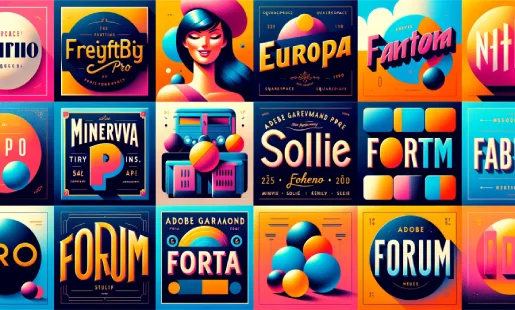 Best Squarespace Fonts: Which are Best for your Site - Colorful collage of six Squarespace font pairings