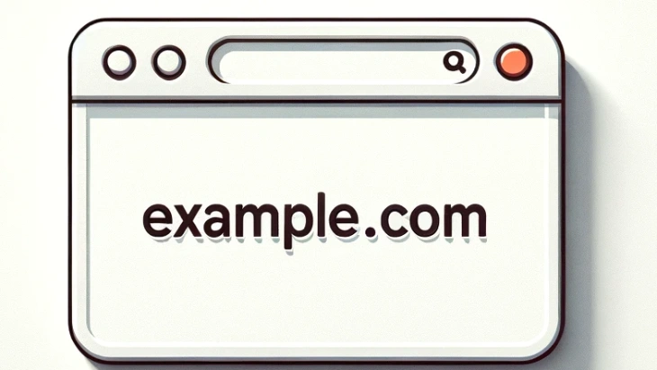 Does Squarespace Own My Domain - Browser window with an'example.com' address.