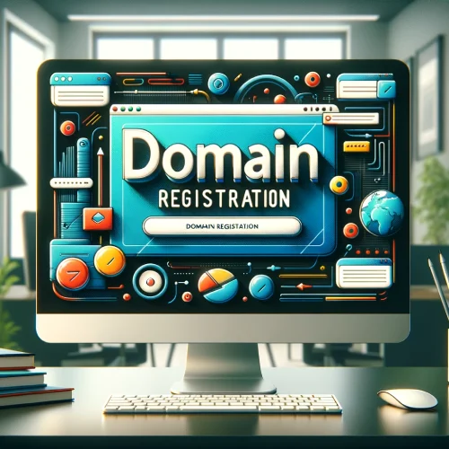 Register a Domain With Squarespace - Stylized computer monitor displaying domain registration.