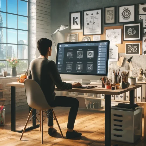 Squarespace Website Personalization - an image depicting a digital artist personalizing a website on Squarespace.