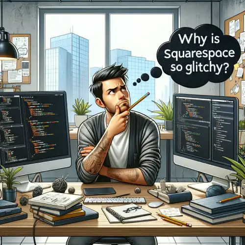Why Is Squarespace so Glitchy - a web designer with a thought bubble