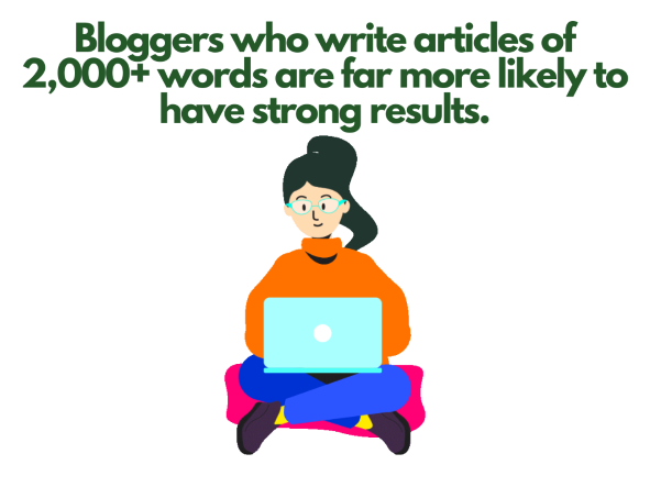 Blog Name Generator - Cartoon of a girl facing her laptop