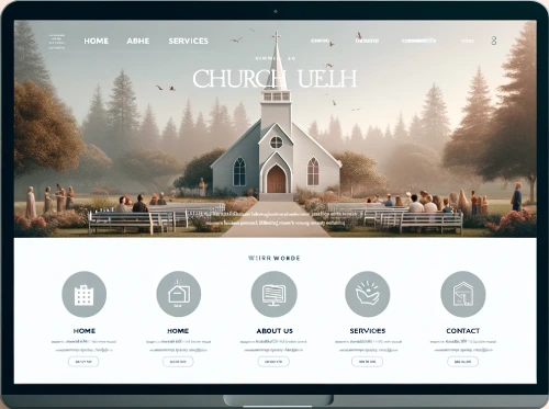 Squarespace Church Website Templates - Computer screen displaying a church website template.