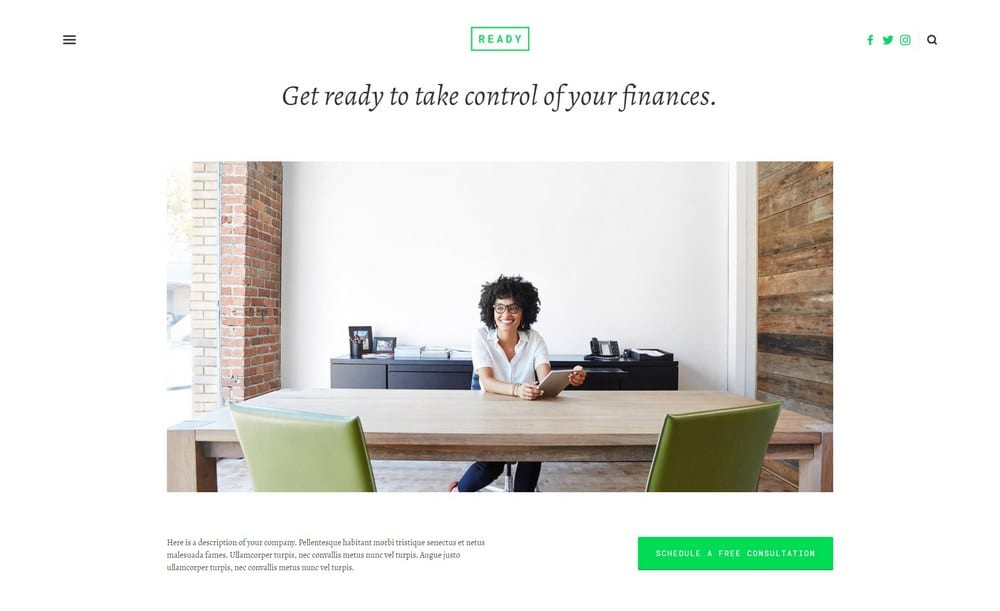 Ready – Freelancer Squarespace Template